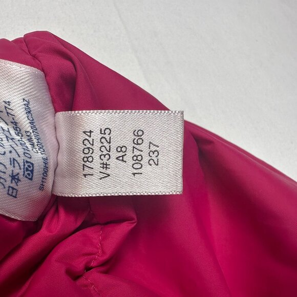 Land's End Women's S 6-8 Down Puffer Vest Hot Pink Nylon Quilted Snap Warm - Picture 7 of 8